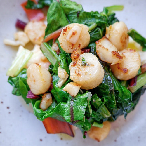 Recipes that Nurture: Sauteed Scallops & Swiss Chard