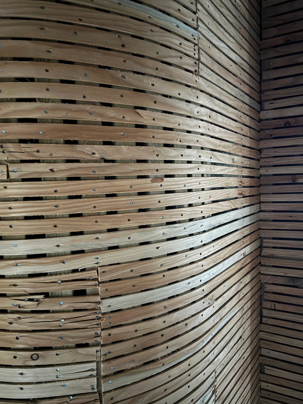Maidstone - lovely curvy lath ready for lime plastering