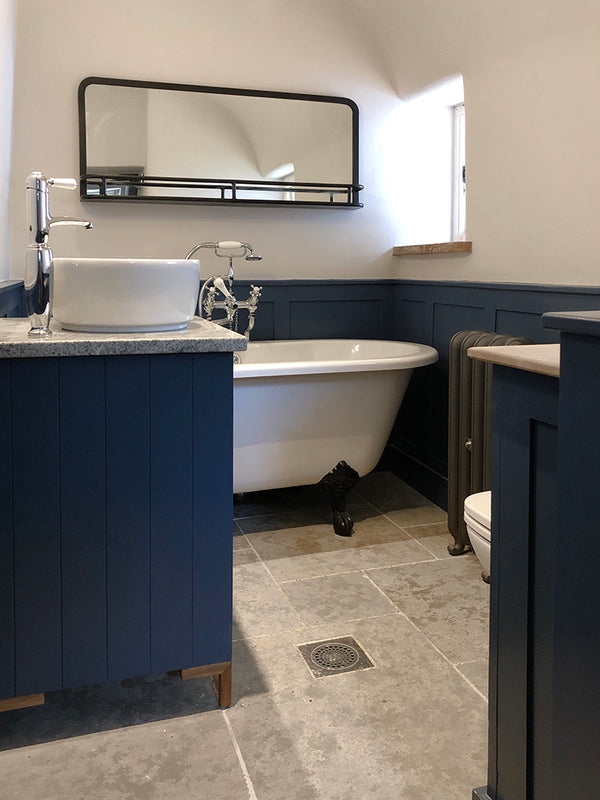 Fusion by Fawn - bespoke panelling and basin unit (with cute oak legs) at our Brockenhurst 1 project