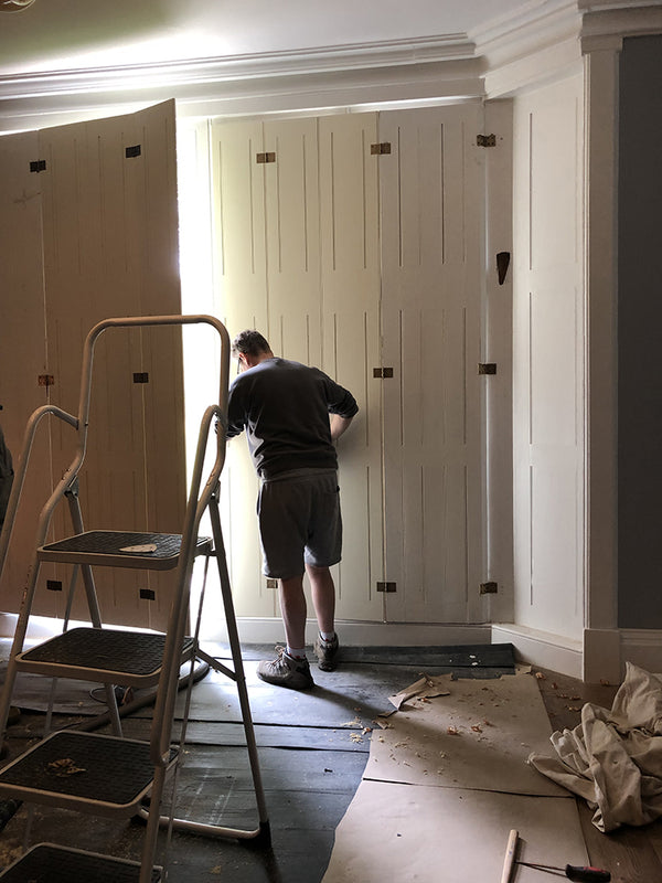 Abingdon - new shutters in the original style being installed
